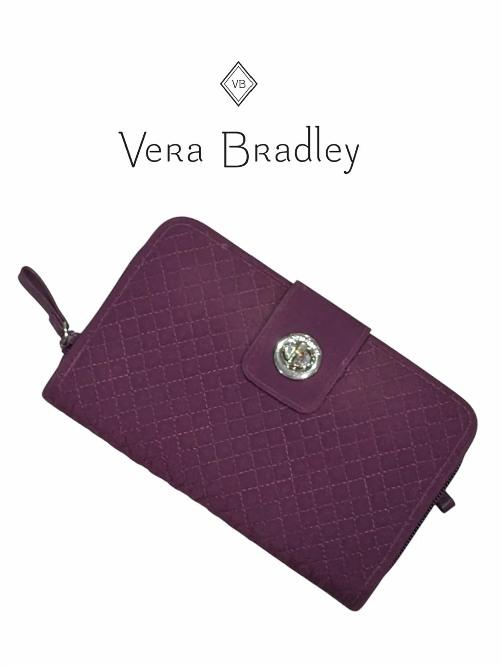Vera Bradley Gloxina Purple Turnlock Wallet